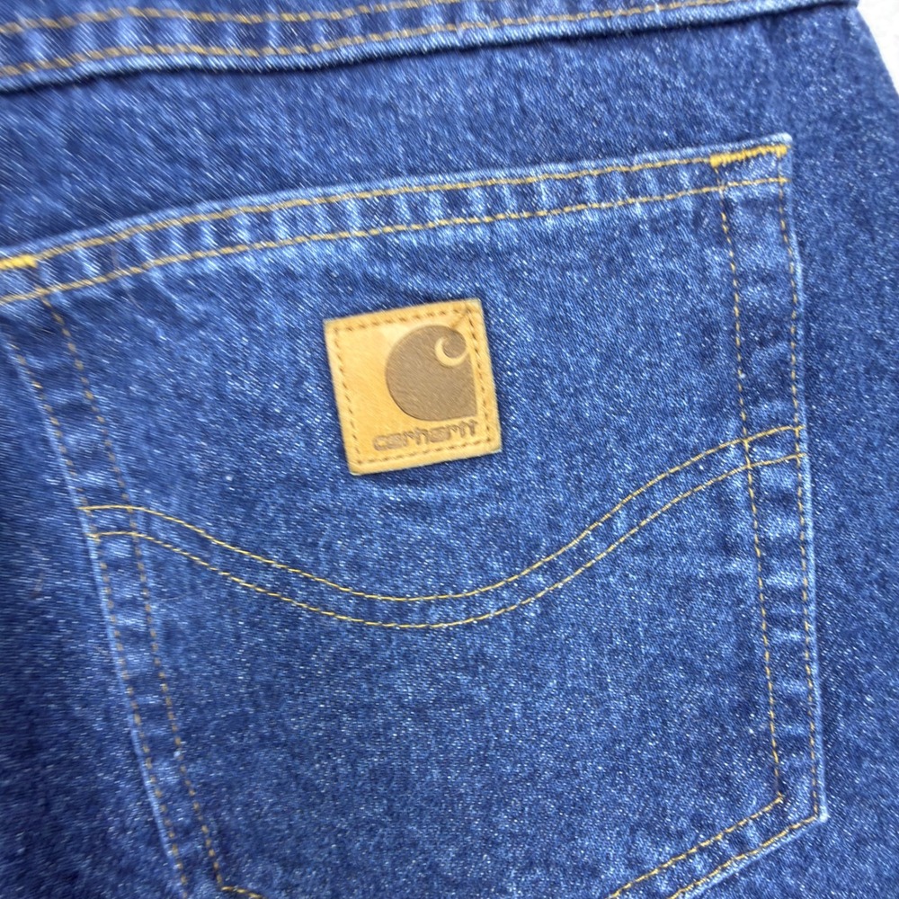 Carhartt B21 DST Flannel Lined Relaxed Fit Denim Jeans Mens 38x30 NWT Dark Stone - Picture 7 of 8